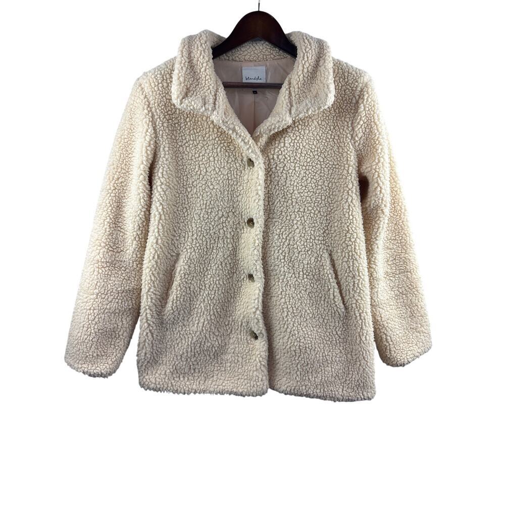 Women’s Blendshe Medium Cream Sherpa Style Coat
